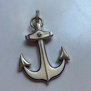 Brighton Reversible Anchor Necklace‎ Pendant Nautical Rhinestone Statement Charm